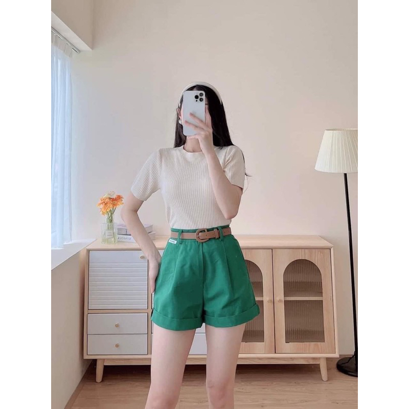 Áo len cộc tay bassic