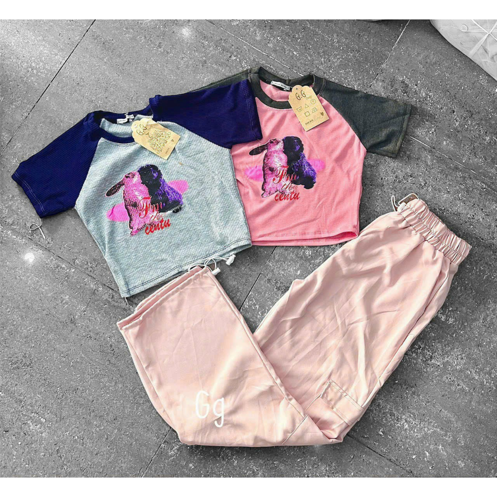 Sét bộ cao cấp quần túi hộp bo gấu áo croptop siêu phong cách