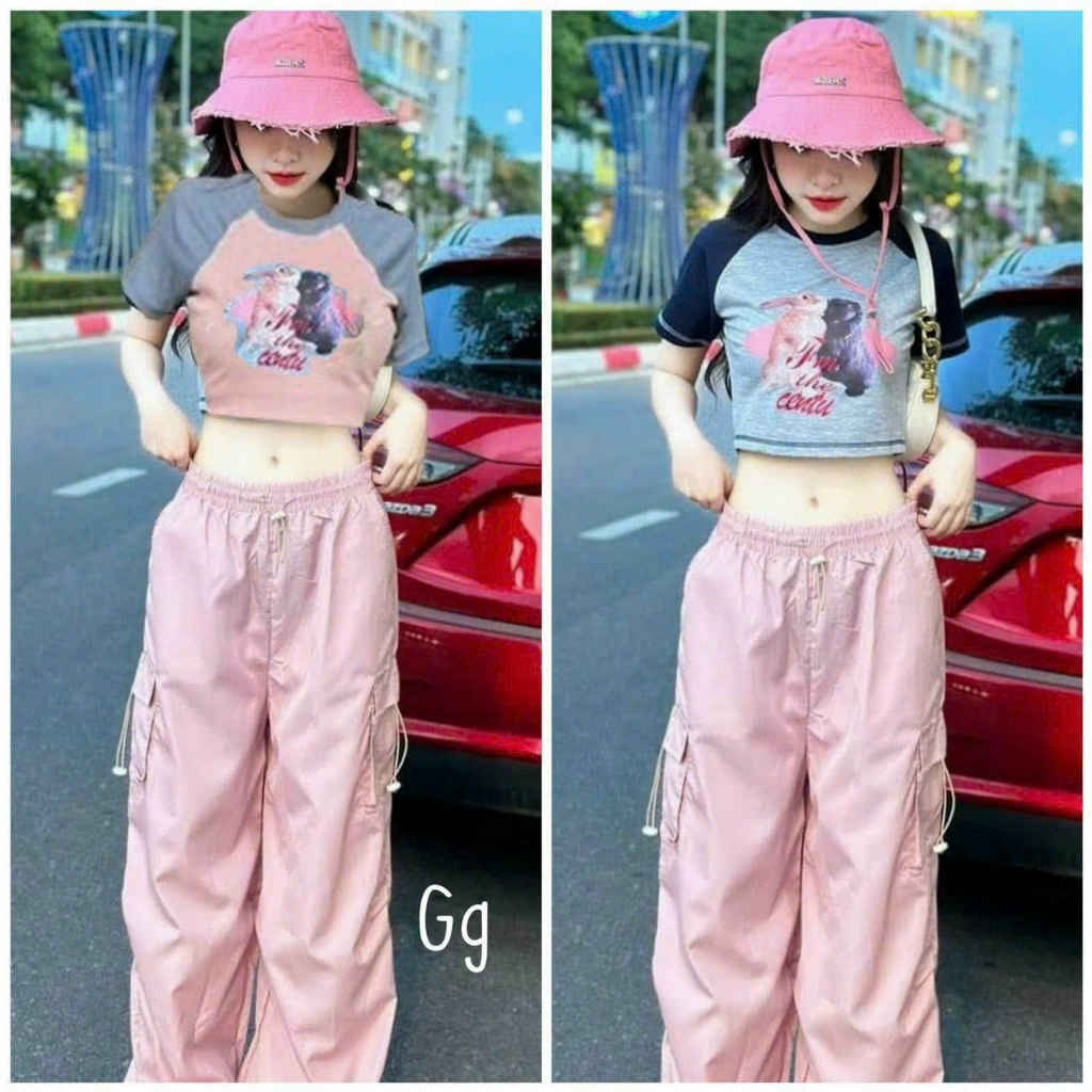 Sét bộ cao cấp quần túi hộp bo gấu áo croptop siêu phong cách