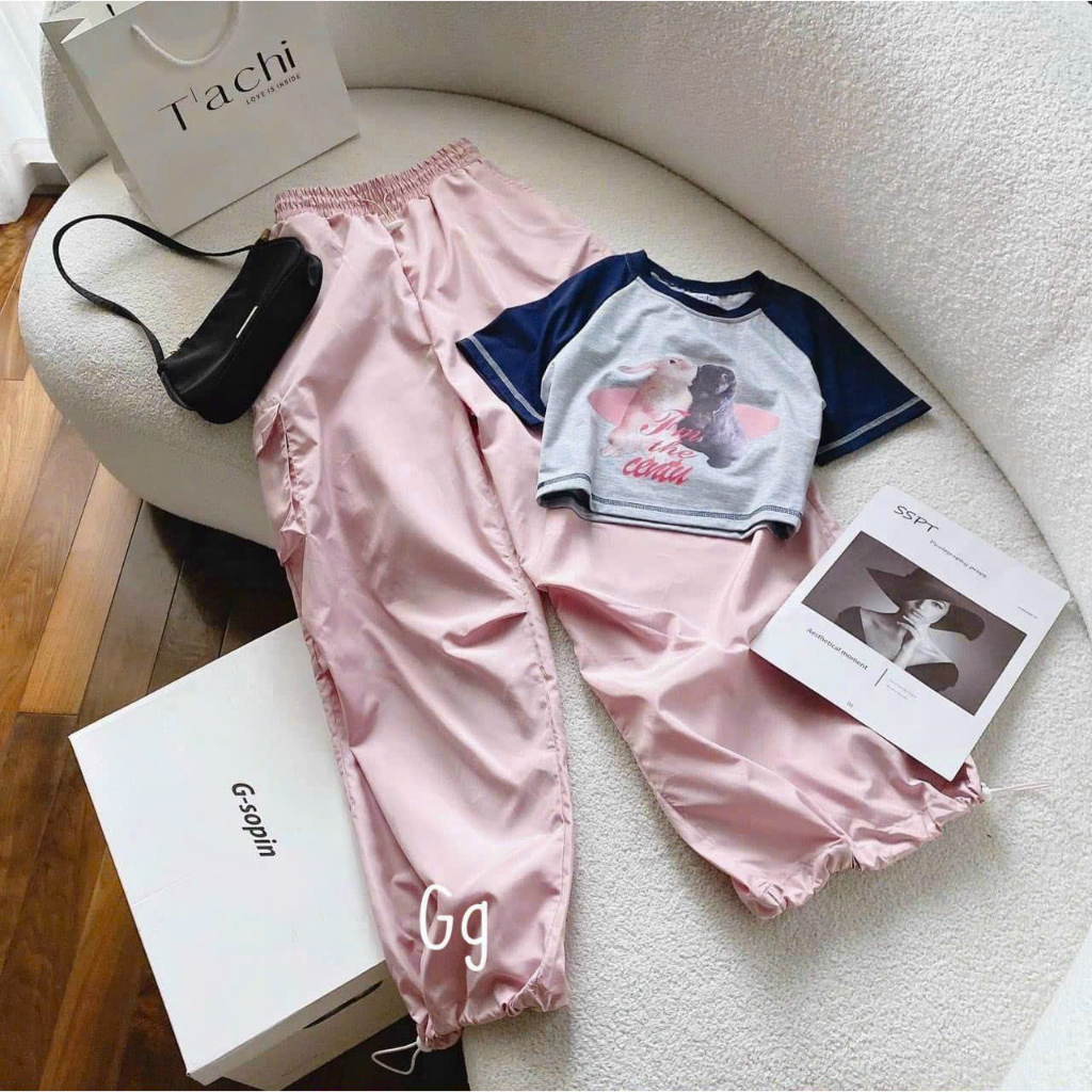 Sét bộ cao cấp quần túi hộp bo gấu áo croptop siêu phong cách