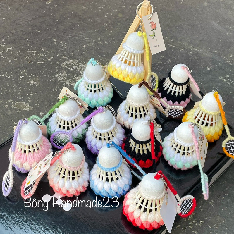 Móc khoá cầu lông bằng len - By BongHandmade23