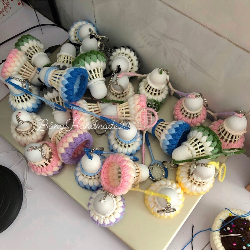 Móc khoá cầu lông bằng len - By BongHandmade23