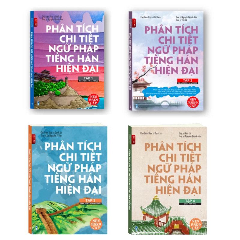 Sách-Combo phân tích chi tiết ngữ pháp tiếng hán hiện đại theo HSK9 cấp tập 1,2,3 KTBOOK