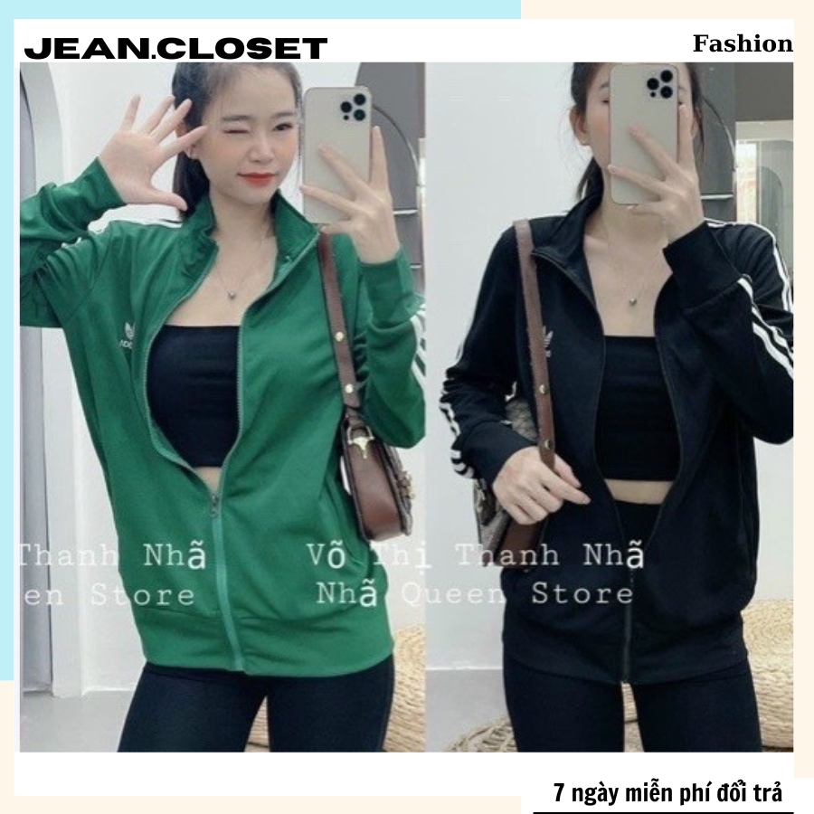 Áo khoác nỉ sọc tay nam nữ chất nỉ cotton phong cách trẻ trung