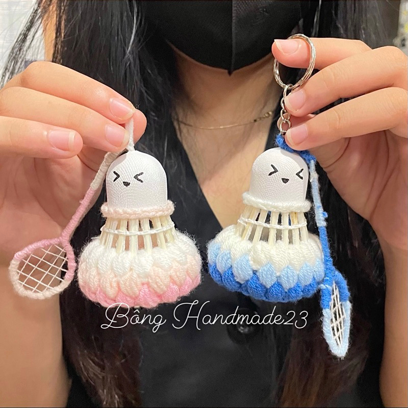 Móc khoá cầu lông bằng len (có thể đổi màu) - Ảnh tự chụp