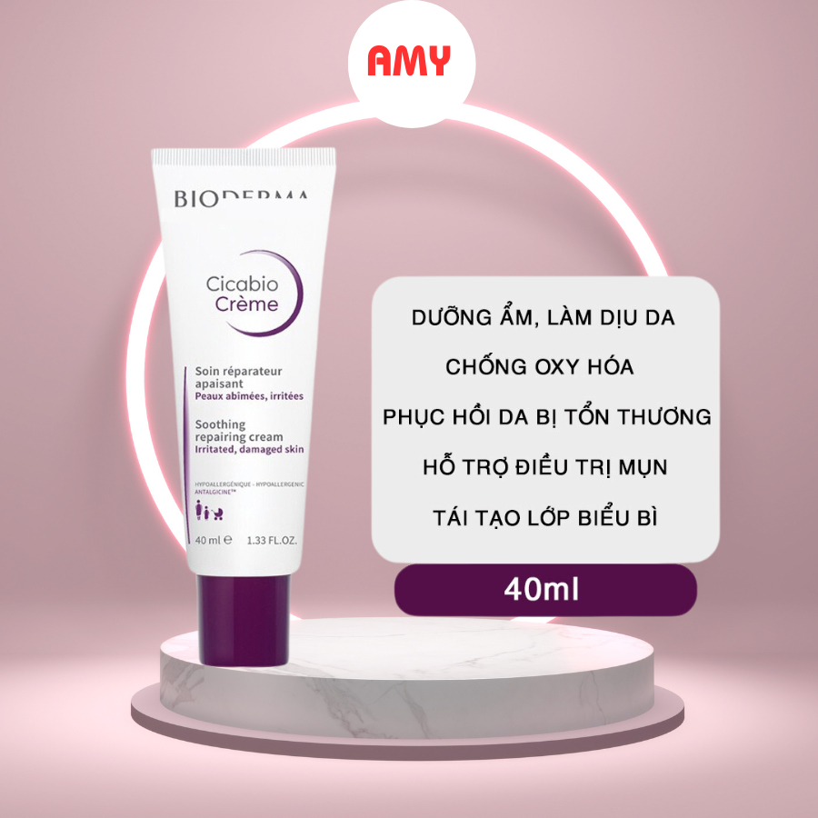 Kem dưỡng phục hồi da Bioderma Cicabio Cream 40ml - 100ml tím