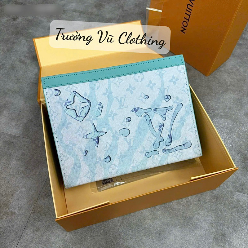 Clutch LV Cầm Tay Nam Vân Loang Cao Cấp - Clutch Nam Ful Box Có Sẵn