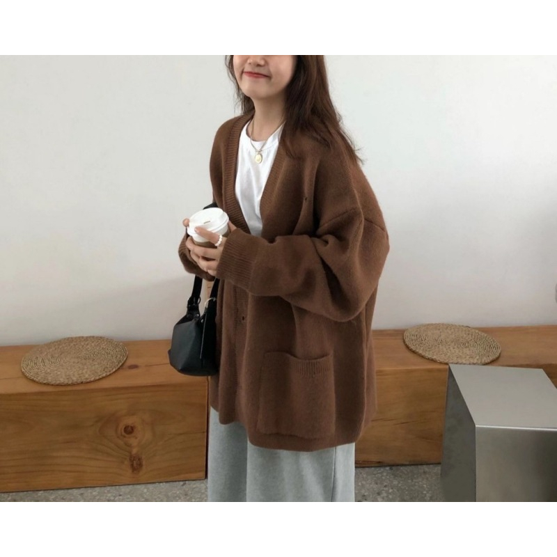 Áo cardigan len trơn 3 màu siêu đẹp, Áo cardigan form rộng hottrend 2023 | BigBuy360 - bigbuy360.vn