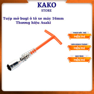 Tuýp mở bugi ô tô xe máy 16mm, cần siết mỏ leo asaki AK 7605, dụng cụ sửa chữa Kako store