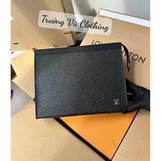 Clutch lv trơn cầm tay nam cao cấp - clutch cầm tay hoạ tiết trơn ful box