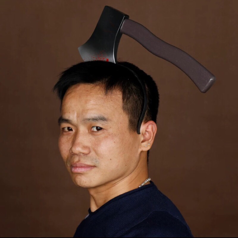 Băng Đô Halloween Hình Rìu Vui Nhộn Hài Hước