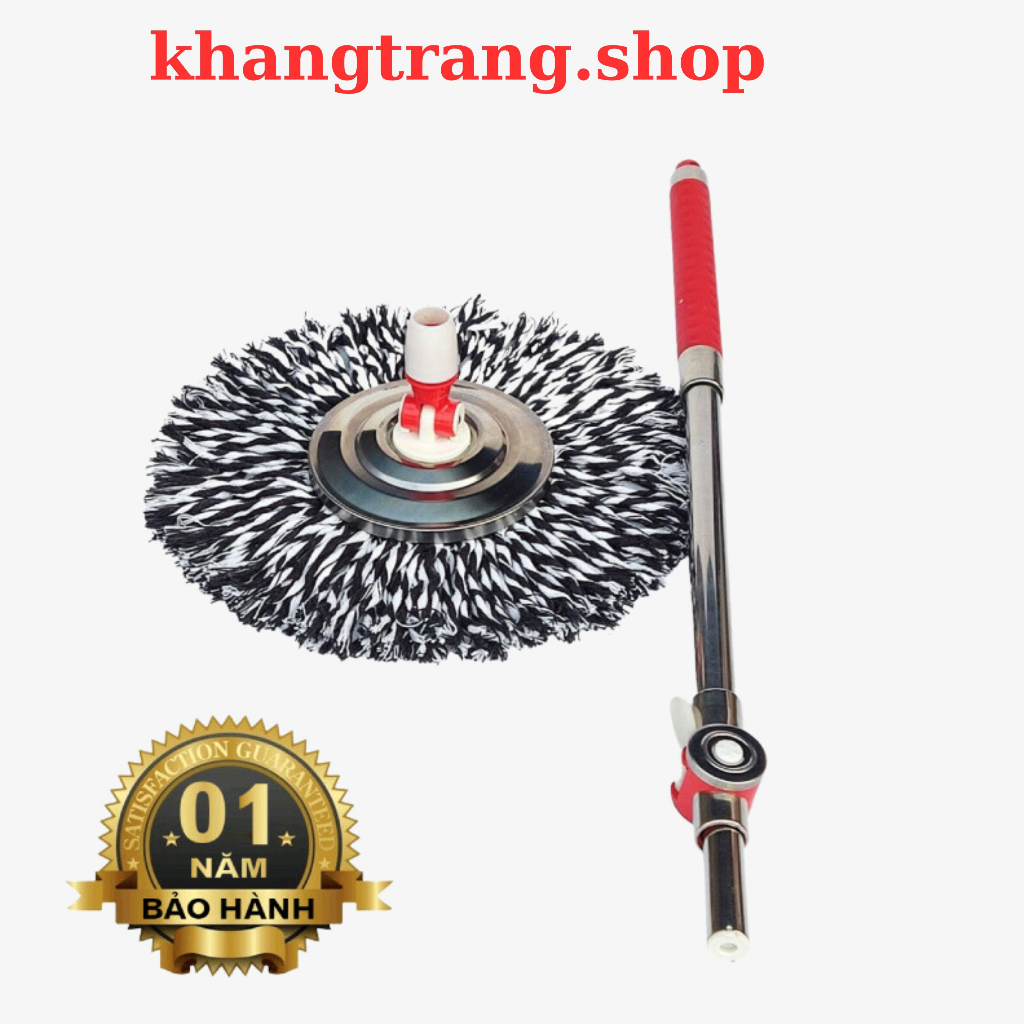 Bộ lau nhà 360 độ tự vắt thông minh thùng 2 bánh xe dễ dàng kéo - đẩy, cây lau nhà kèm thùng tự vắt và 2 bông lau