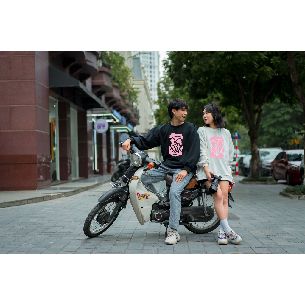 Áo Đôi Sweater In Hình Trái Tim Cực Nét,Áo Nỉ Đôi Nam Nữ Kiểu Dáng Unisex
