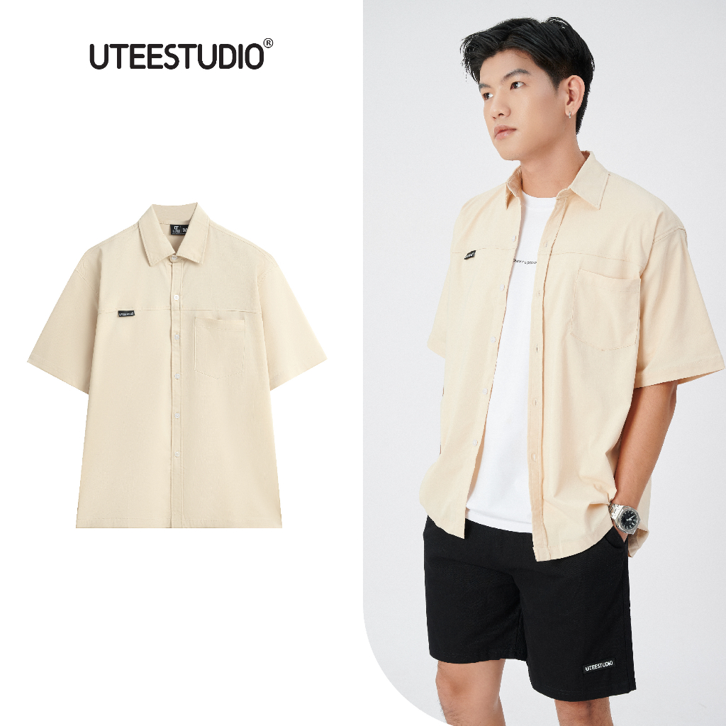 Áo sơ mi ngắn tay chất liệu kaki cotton cao cấp
