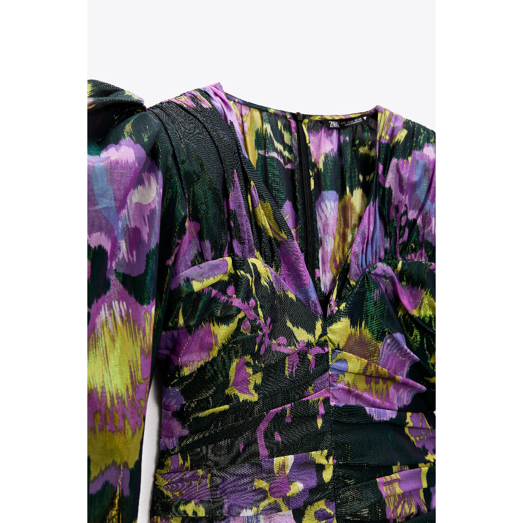 Váy hoa ZARA vai bồng Auth