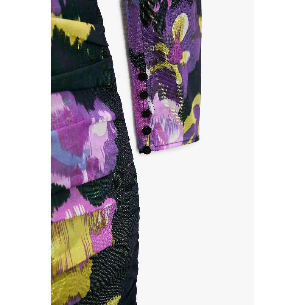 Váy hoa ZARA vai bồng Auth