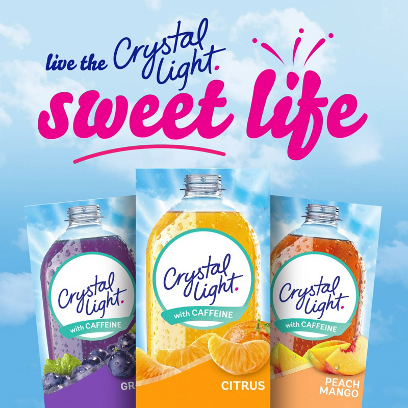 Bột Trái Cây pha nước Không Đường Giải Khát CRYSTAL LIGHT Drink Mix Keto, Das, Low Carb, Eat Clean, Hộp 10 Gói Nhỏ