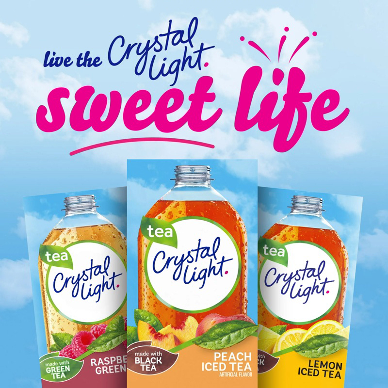 Bột Trái Cây pha nước Không Đường Giải Khát CRYSTAL LIGHT Drink Mix Keto, Das, Low Carb, Eat Clean, Hộp 10 Gói Nhỏ