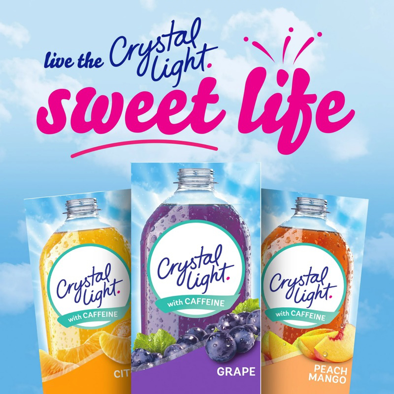 Bột Trái Cây pha nước Không Đường Giải Khát CRYSTAL LIGHT Drink Mix Keto, Das, Low Carb, Eat Clean, Hộp 10 Gói Nhỏ