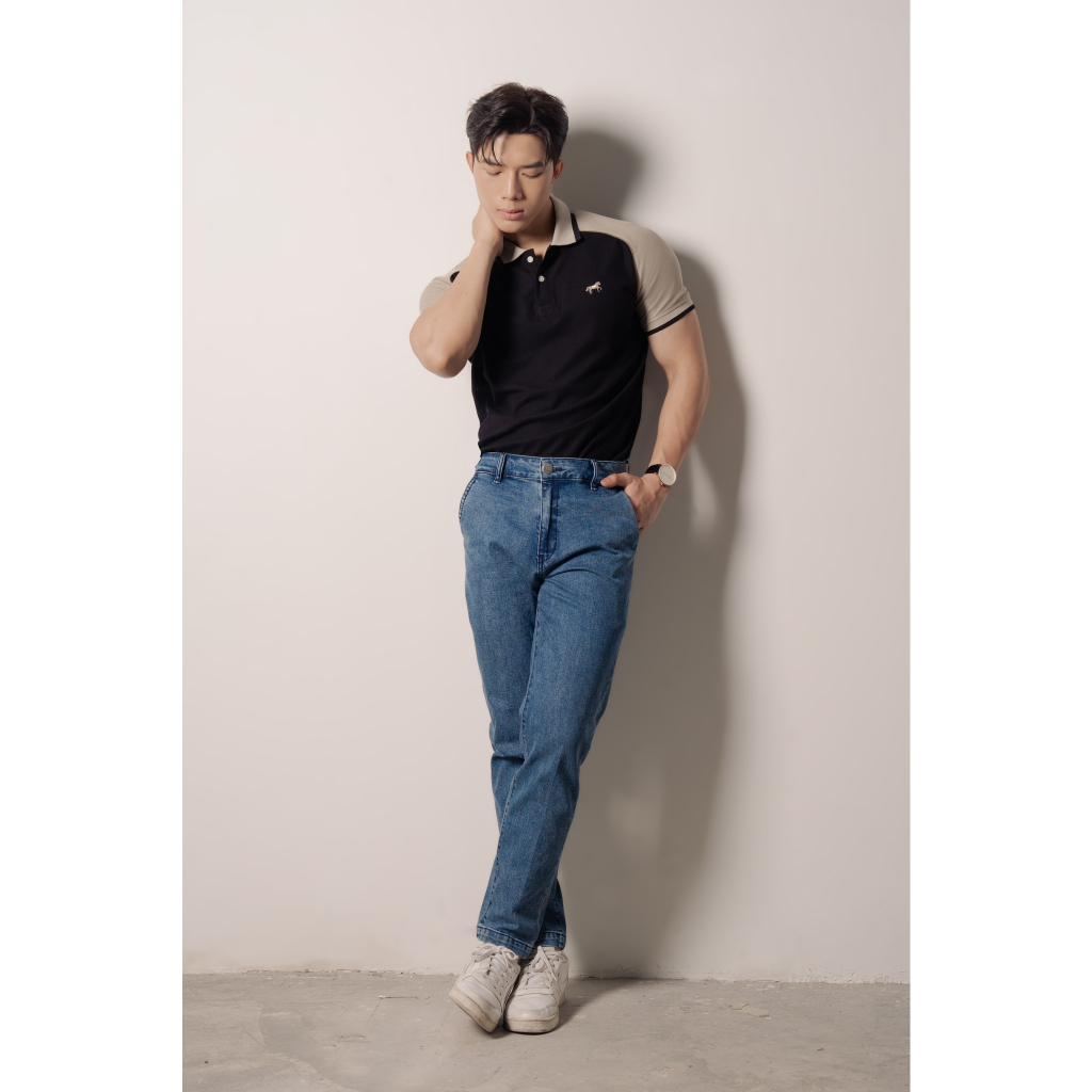 Áo Thun Nam Cao Cấp Polo Cool Piqué 2 Màu Raglan Thêu Ngựa BY COTTON