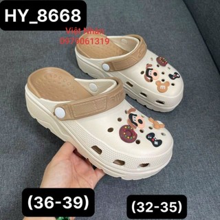 (Hàng loại 1) Sục cross cho bé gái, độn đế tăng chiều cao, Êm Mềm, Chống Trơn Trượt, Đi Mưa Được, Có Lỗ Thoáng Khí