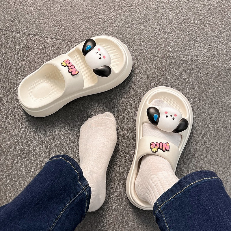 FREE SHIP Dép bánh mỳ hình Cún cute, Dép quai ngang nữ đế đúc siêu êm HOT 2022 Gấu Xinh Store Dép Mèo DL42