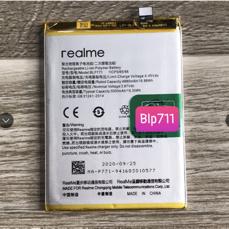 Pin Oppo Realme 6i/ Pin Oppo Realme 7i/ Pin Oppo blp771 zin new, đủ dung lượng