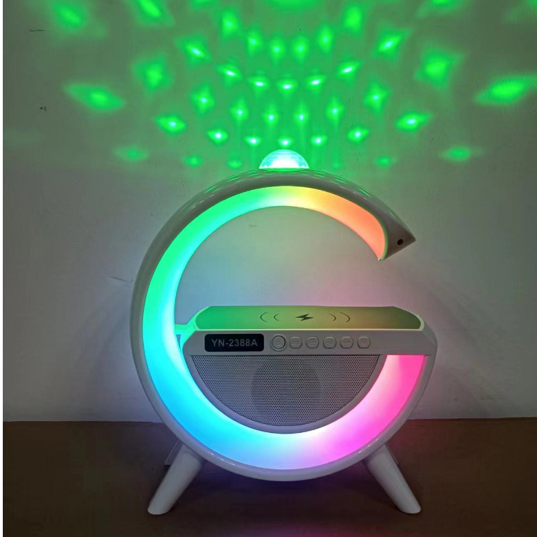 Loa bluetooth nghe nhạc tích hợp đèn led RGB chữ G đa năng và sạc không dây chính hãng