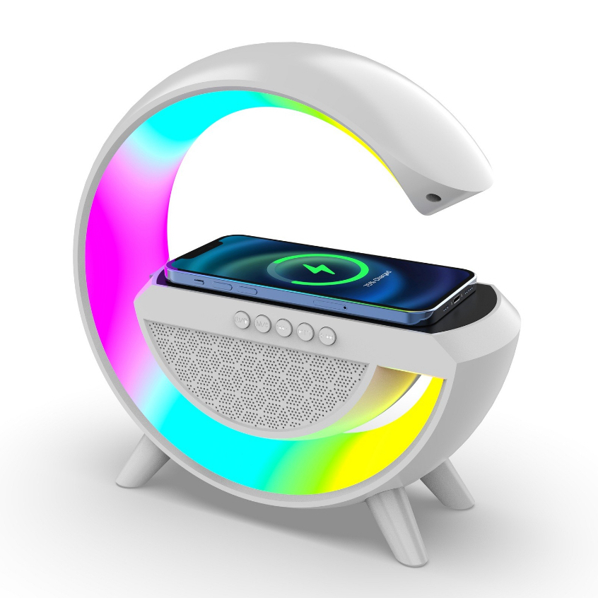 Loa bluetooth nghe nhạc tích hợp đèn led RGB chữ G đa năng và sạc không dây chính hãng