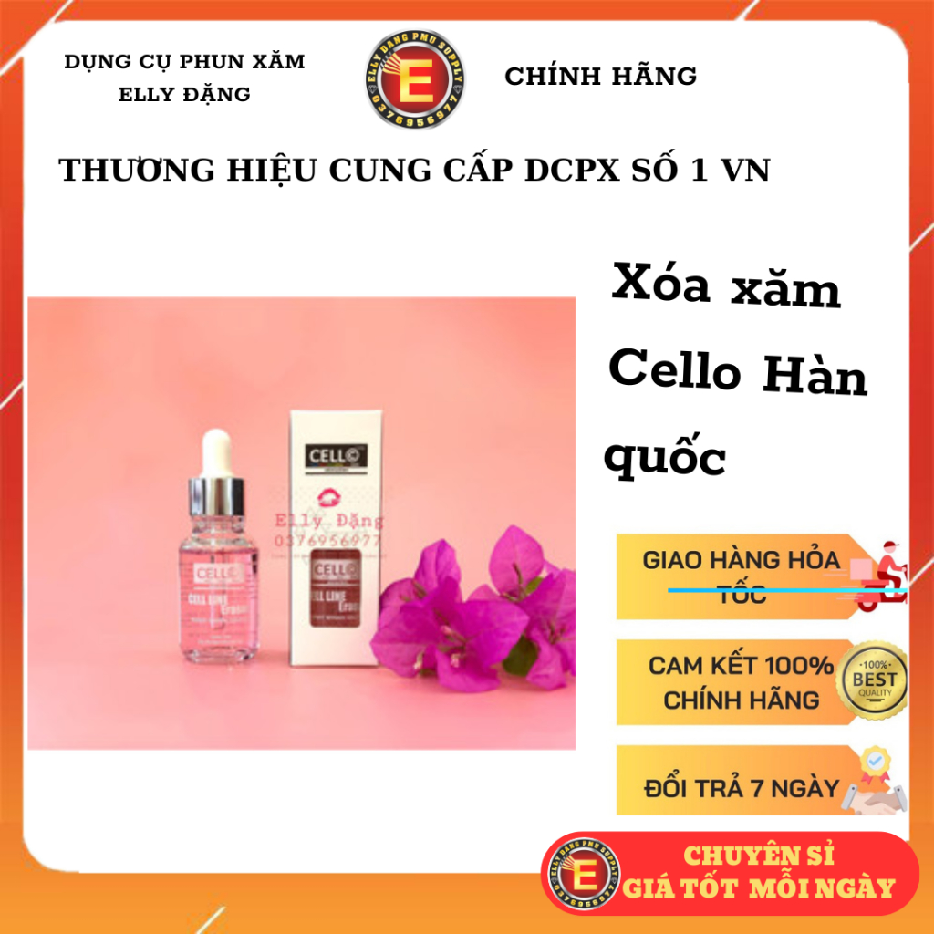 Dung dịch xóa xăm Cello Hàn Quốc - Celline Eraser- Dung dịch xóa xăm Cello chân mày phun xăm thẩm mỹ
