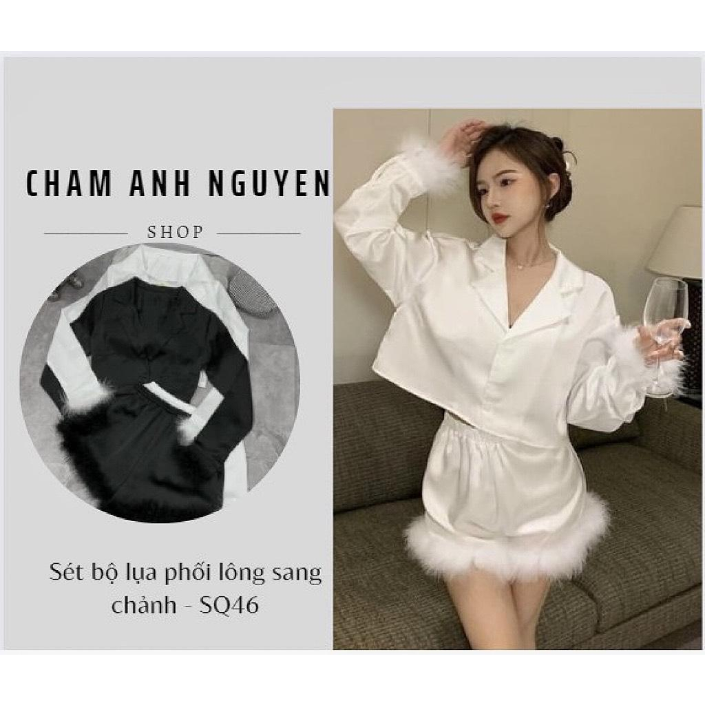 Sét bộ lụa phối lông sang chảnh - SQ46
