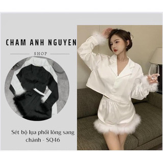 Sét bộ lụa phối lông sang chảnh - sq46