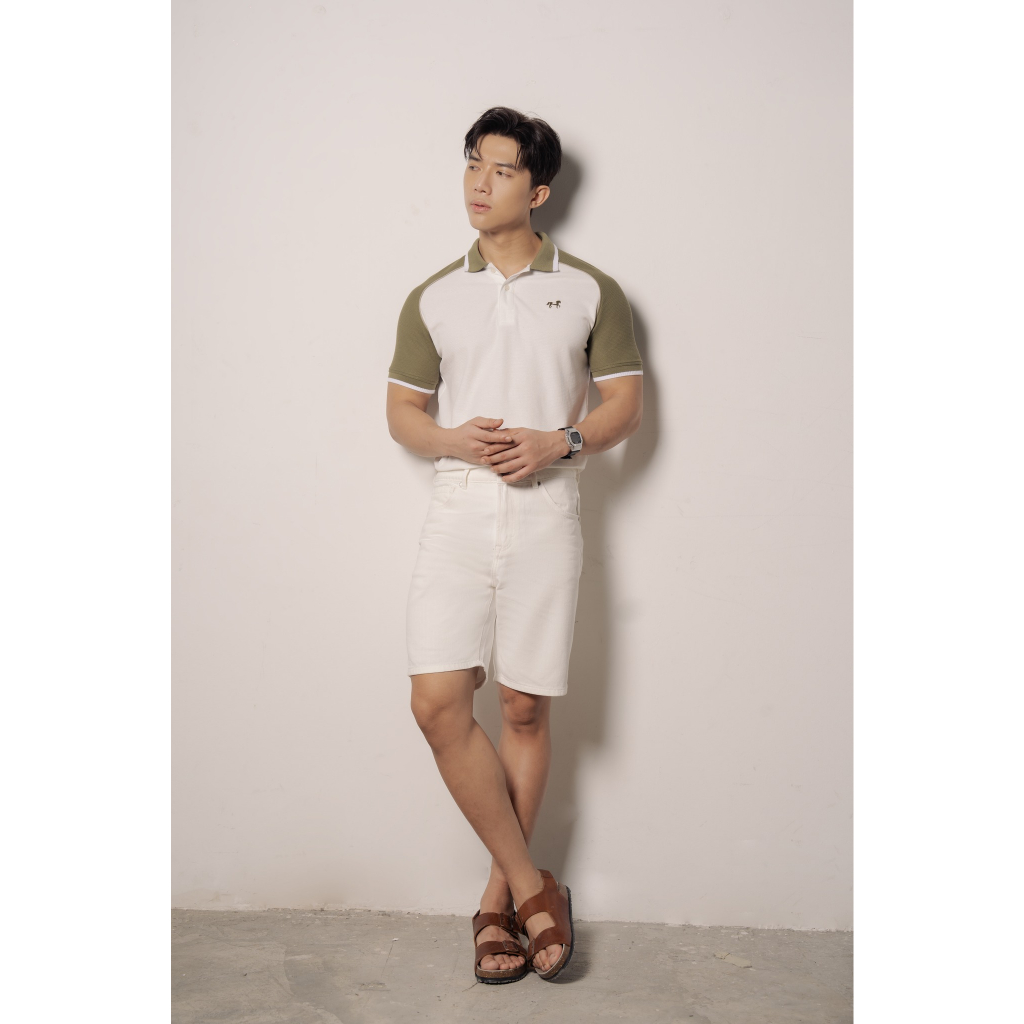 Áo Thun Nam Cao Cấp Polo Cool Piqué Trắng - Raglan Thêu Ngựa BY COTTON NEW