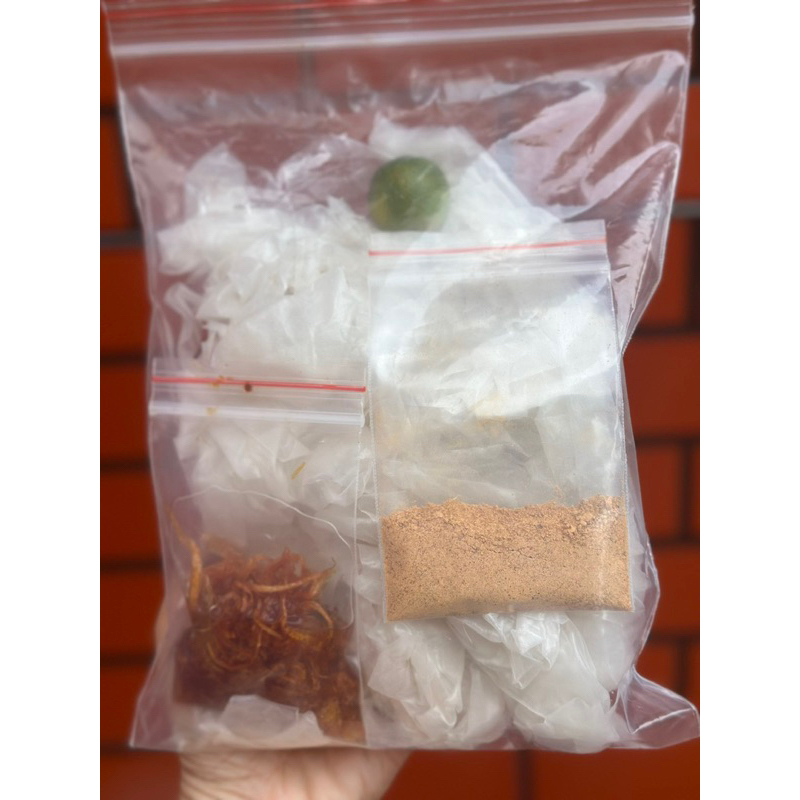 Bánh tráng rìa phơi sương + hành phi+muối sặc