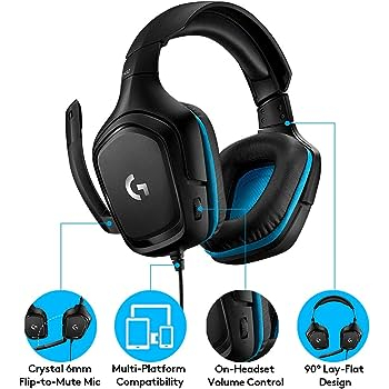 Tai Nghe Logitech G432 7.1 Surround Sound Gaming Headset Black