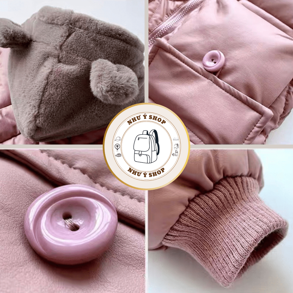 Áo khoác dài cho bé 2023, ao cotton, hàng quảng châu loại 1, lớp lót lông dày - Nhu Y Shop