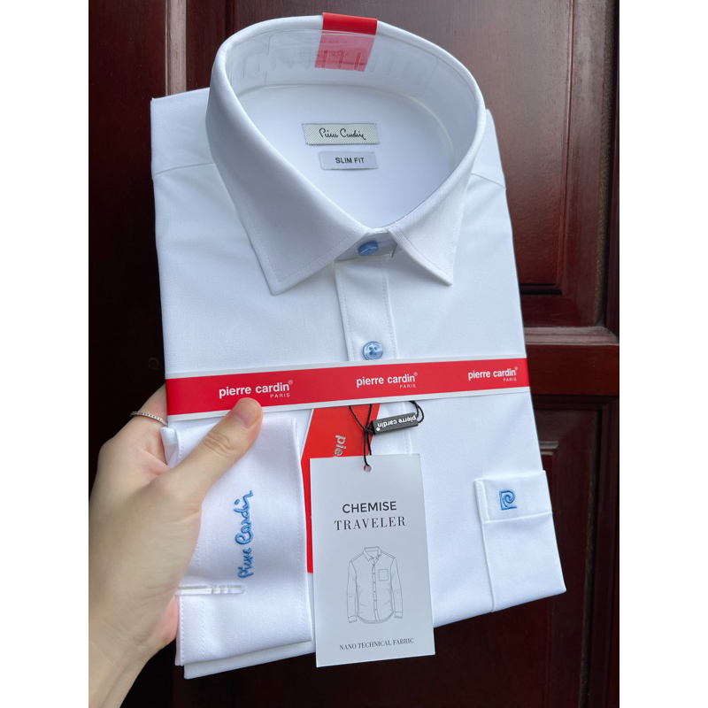 Sơ mi trắng dài tay nam Pier.re Car.din. Dáng slimfit chính hãng