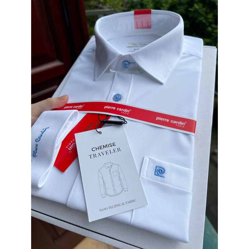 Sơ mi trắng dài tay nam Pier.re Car.din. Dáng slimfit chính hãng
