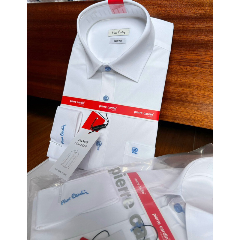 Sơ mi trắng dài tay nam Pier.re Car.din. Dáng slimfit chính hãng