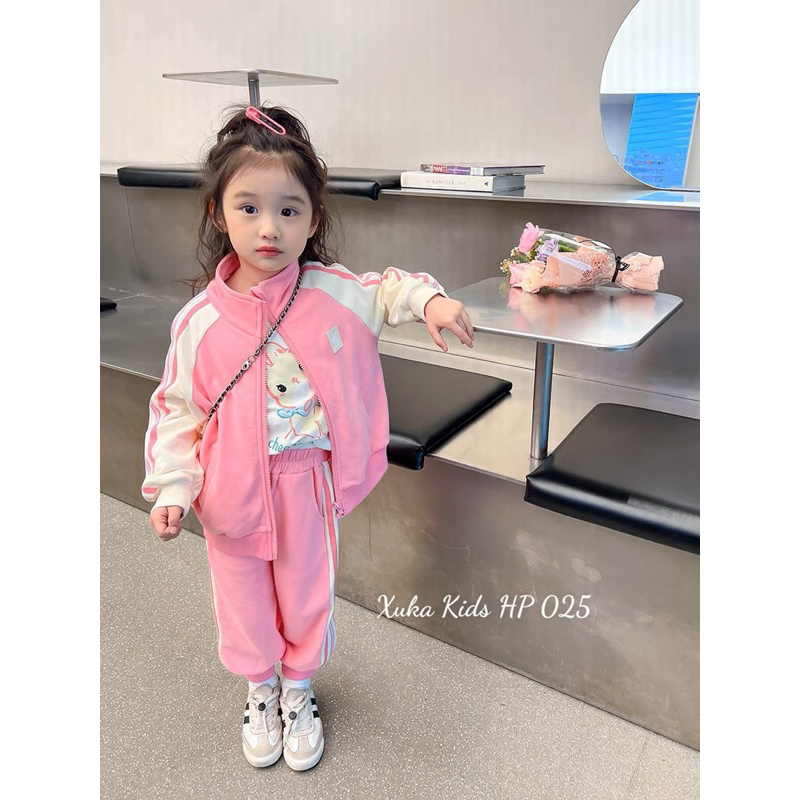 BỘ THU ĐÔNG THỂ THAO KÉO KHOÁ CHO BÉ GÁI