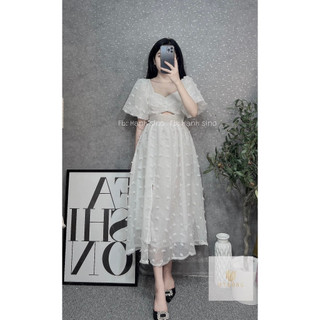 VÁY CỤC BÔNG XOÈ XẺ NHÚM NGỰC - HÀNG CAO CẤP