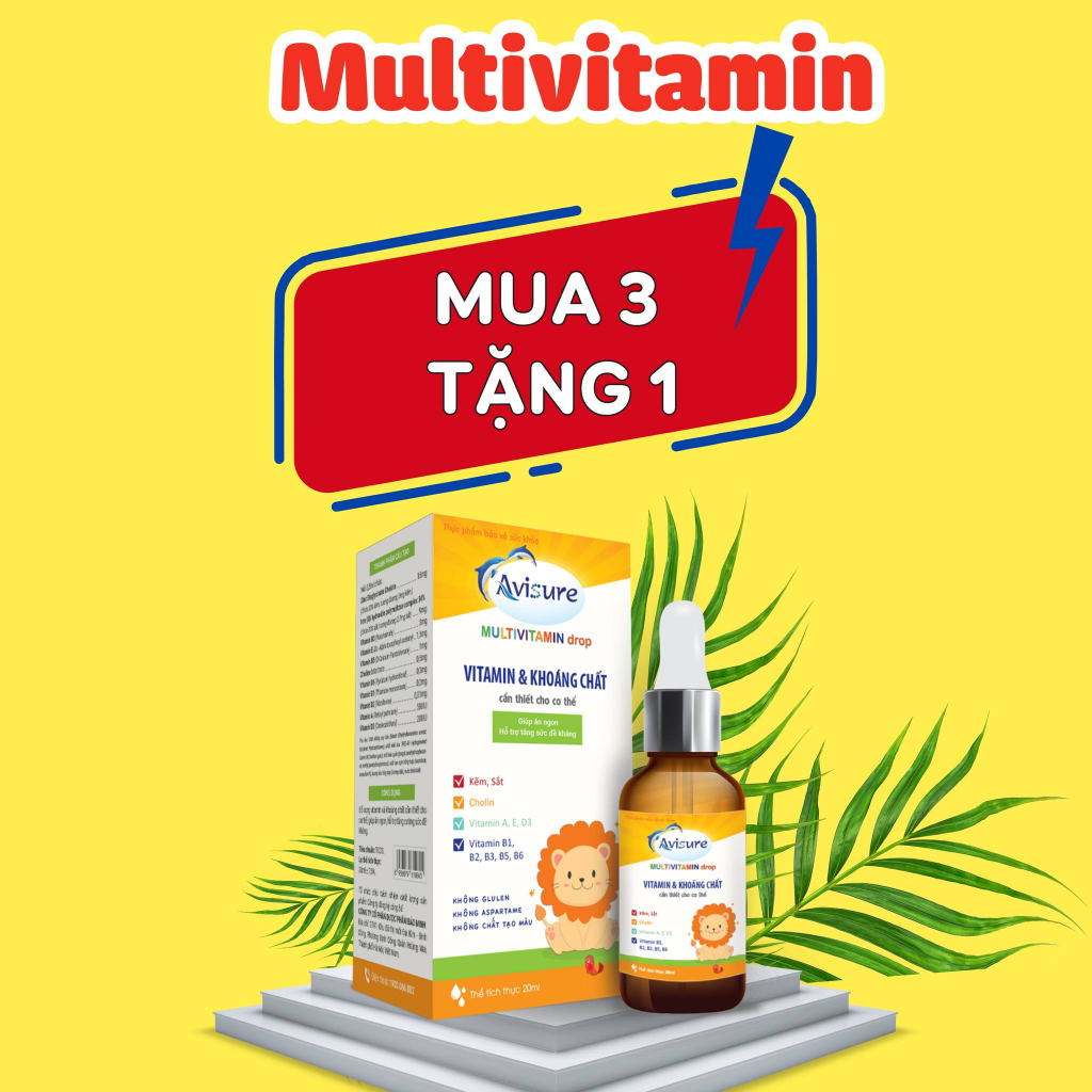 MUA 1 TẶNG 1 - Avisure multivitamin bổ sung vitamin và khoáng chất thiếu yếu cho bé