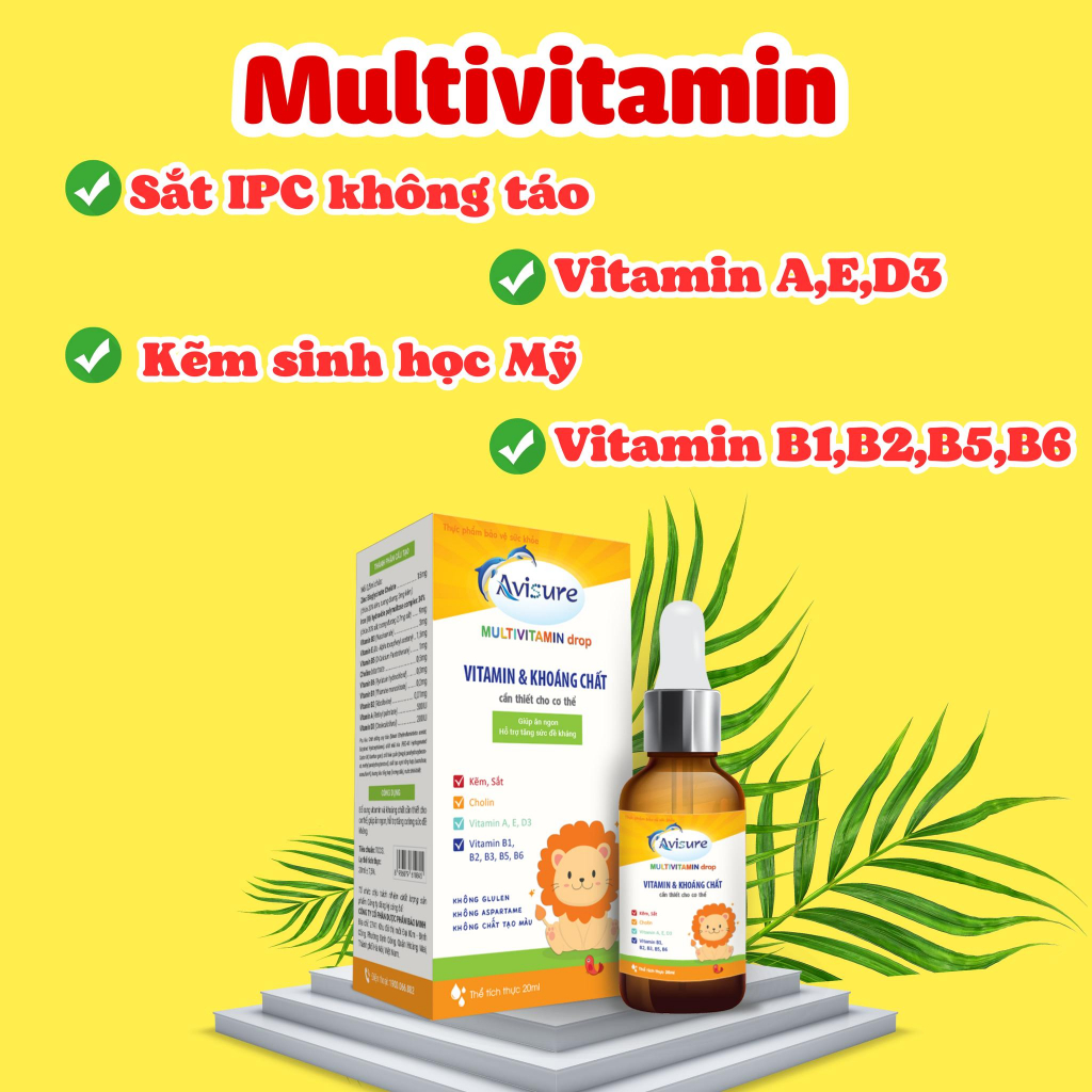 MUA 1 TẶNG 1 - Avisure multivitamin bổ sung vitamin và khoáng chất thiếu yếu cho bé