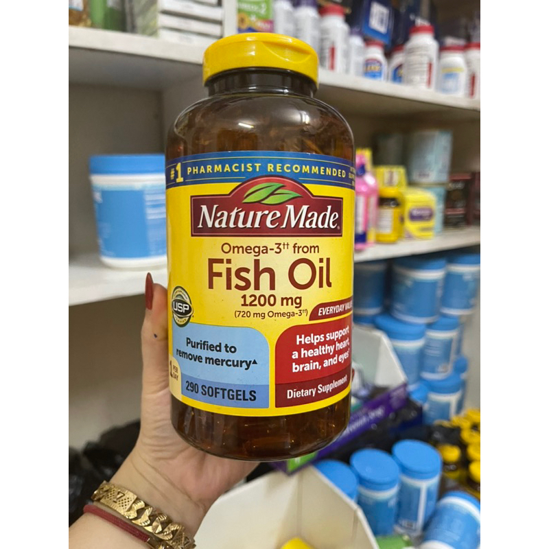 Omega 3 dầu cá Fish Oil Nature made 1200mg