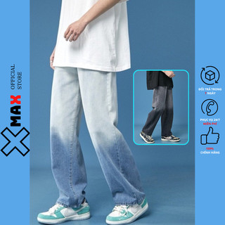 Quần jean nam baggy ống suông rộng Wash 2 màu Xmax quần bò dáng đứng vải jeans cao cấp Xmax B002