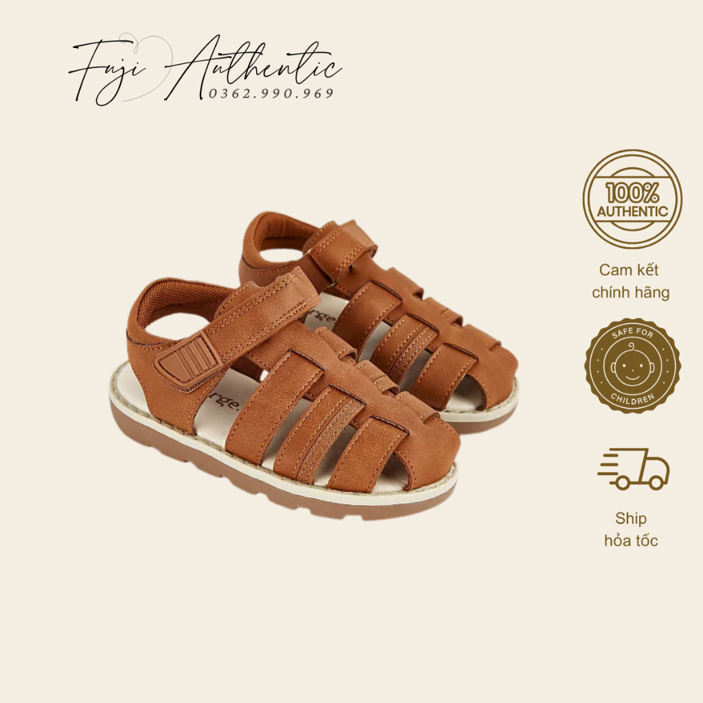 Dép Sandal rọ nâu GEORGE cao cấp cho bé trai