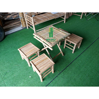 Bộ bàn ghế tre xếp quán ăn - bún đậu - decor - tiểu cảnh - cafe