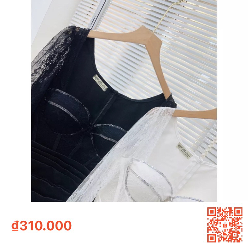 VÁY BODY VẠT ĐẮP CHÉO TÀ RƠI PHỐI TAY REN 100923