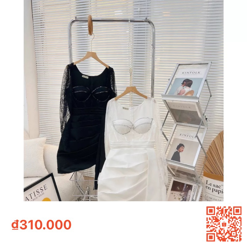 VÁY BODY VẠT ĐẮP CHÉO TÀ RƠI PHỐI TAY REN 100923