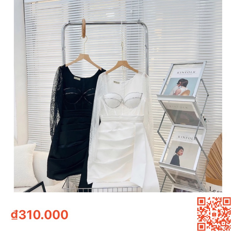 VÁY BODY VẠT ĐẮP CHÉO TÀ RƠI PHỐI TAY REN 100923